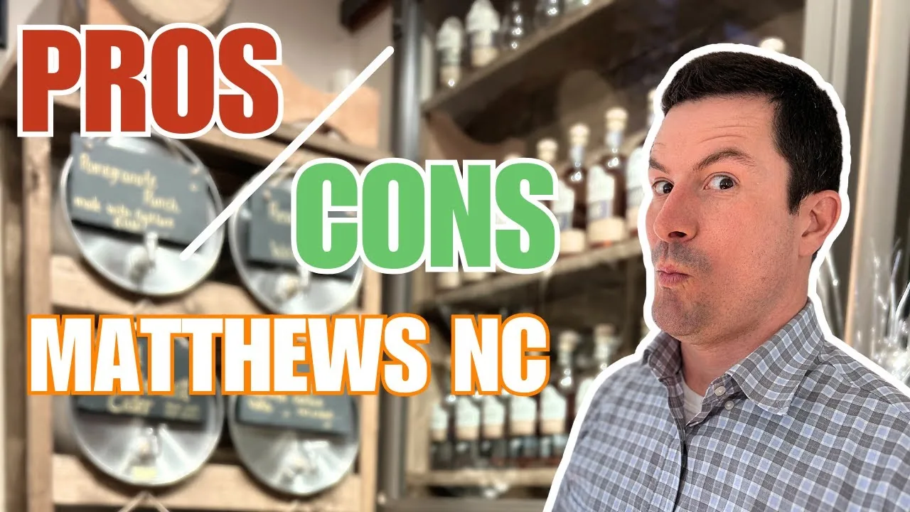 Steve Jarrell on location for the Living in South Charlotte video: Pros and Cons of Matthews, NC