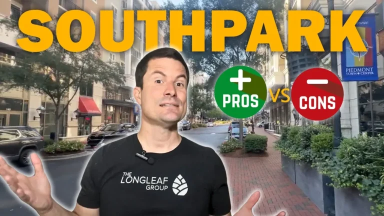 Steve Jarrell on location for the Living in South Charlotte video: Pros and Cons of Living in SouthPark Charlotte NC